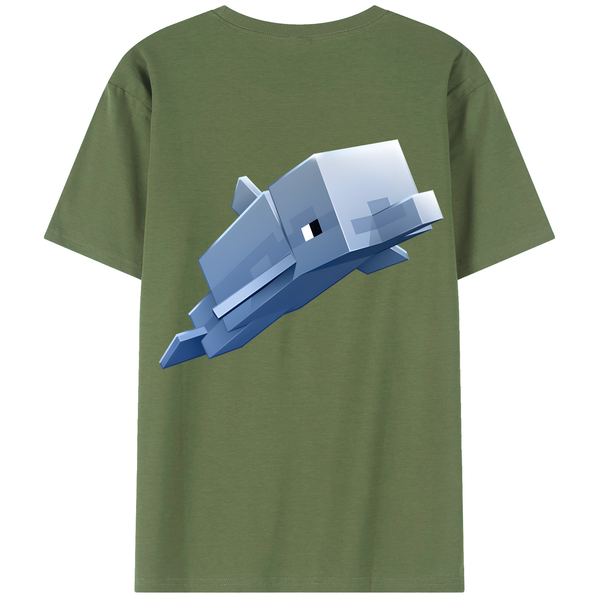 （画像用） マインクラフト ブロックの世界 Minecraft MC Block world 綿100％ メンズ半袖Tシャツ（バックプリント） 通気性